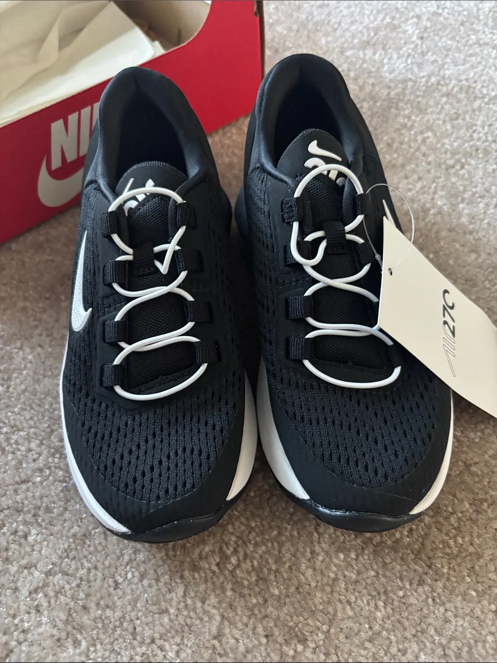 Nike Kids Black and White Athletic Running Shoes